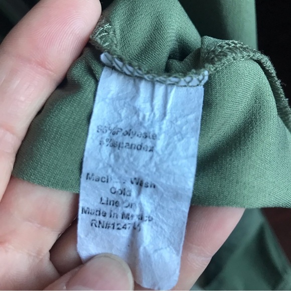 Shabby apple olive green long sleeves maxi wrap dress size 12 basic fall neutral - Picture 9 of 14